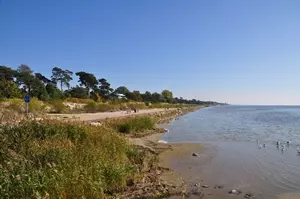 Jurata Blick von der Seebrücke auf den Ort